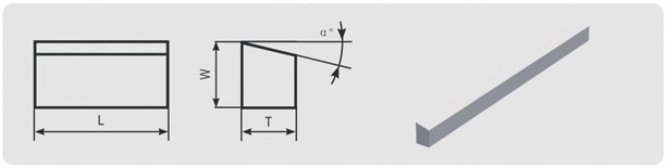 Tungsten carbide strip with angle